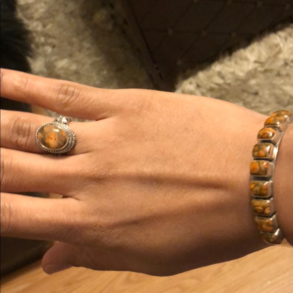 Set of ring and cuff bracelet